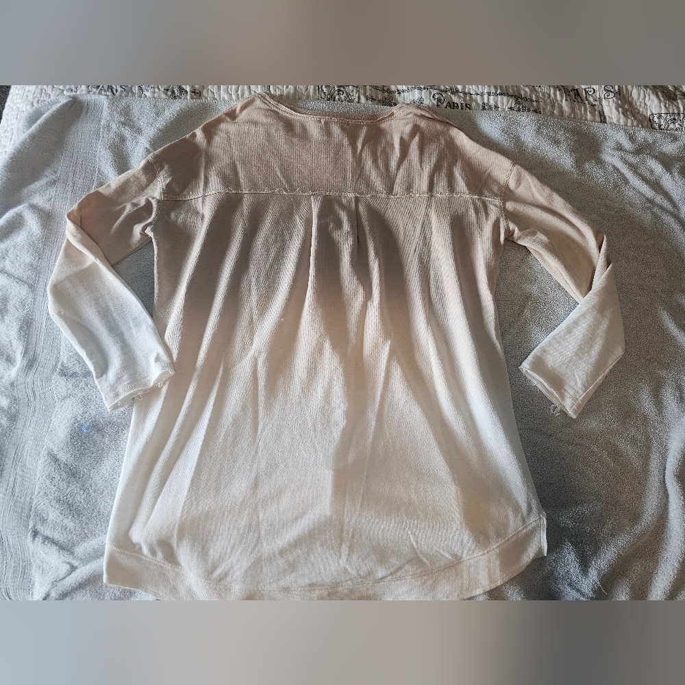 Z SUPPLY Beige White Ombré Sweatshirt Top Size S Soft Cotton Blend Pullover - Picture 10 of 12
